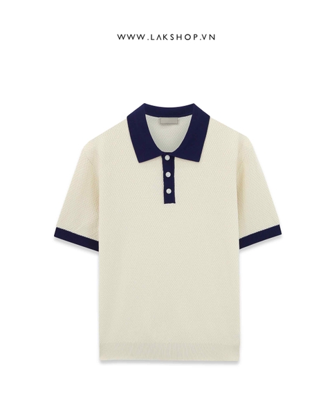 Begie x Navy Neck Knit Polo Shirt