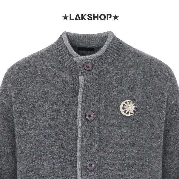 Áo Double Trim Gray Cardigan sweater