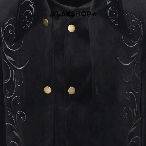 Áo Black Velvet Embroidered Baroque Jacket