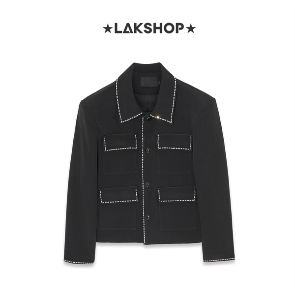 Áo Black 4 Pocket with Crystal Trim Jacket