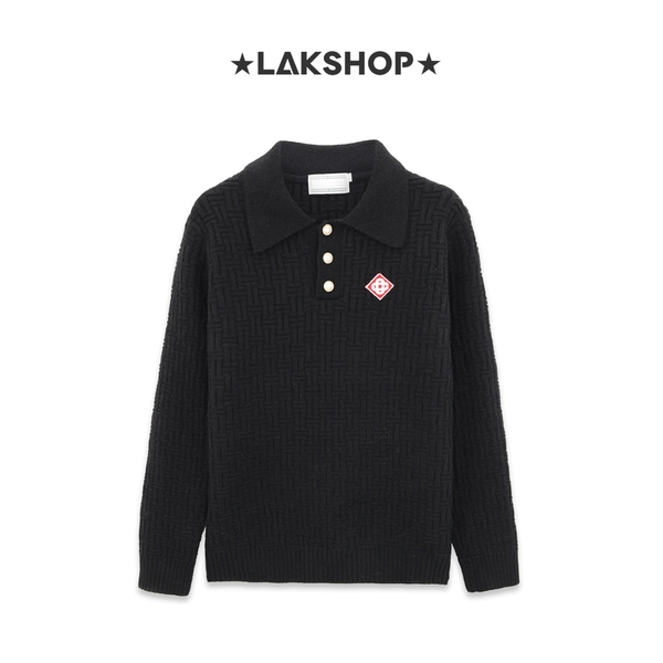 Áo Casa Black Column Knit Polo Shirt
