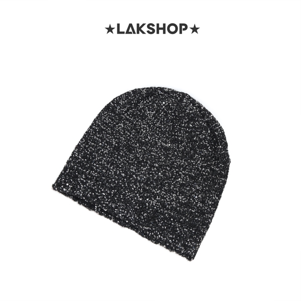 Mũ Black Squin Knit Hat Glitter Beanie