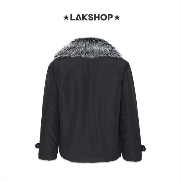 Áo Black Fur-lined Windbreaker Jacket