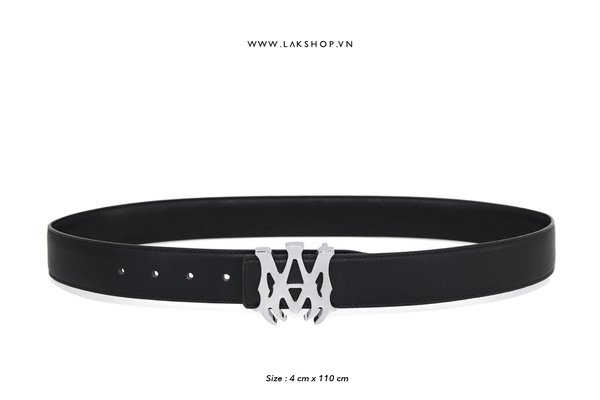 Thắt Lưng Amjrj Monogram Buckle Black Leather Belt (4cm)