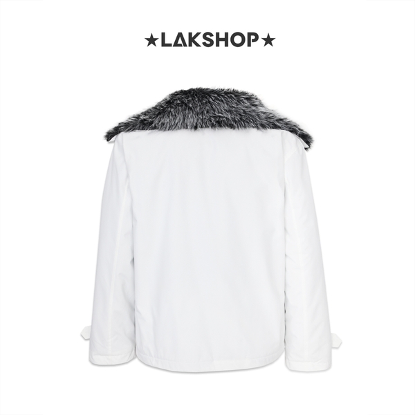 Áo White Fur-lined Windbreaker Jacket