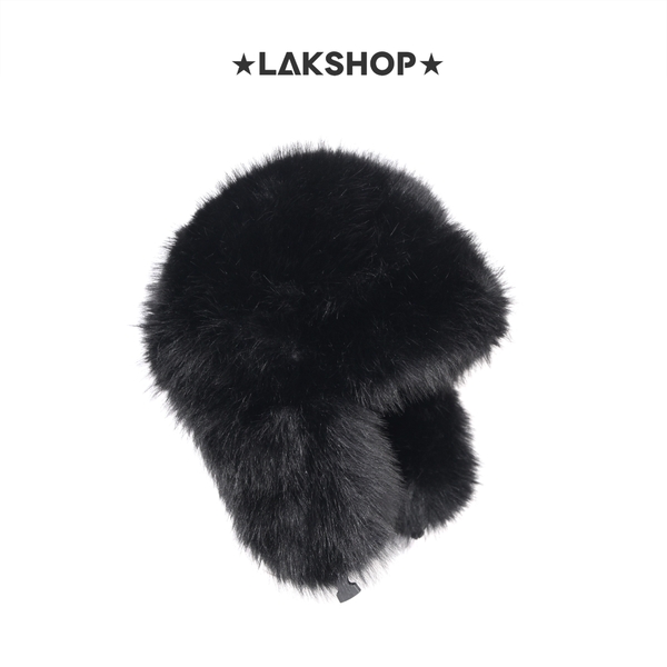 Mũ Black Faux Fur Trapper Hat