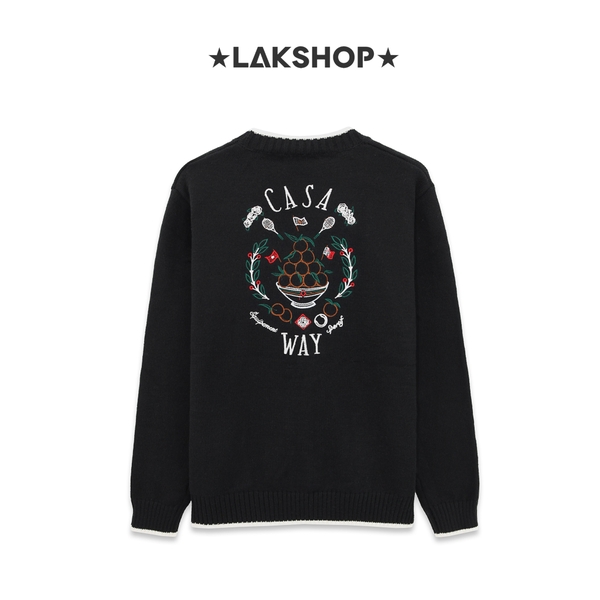 Áo Black Casa Way Embroidered Cardigan