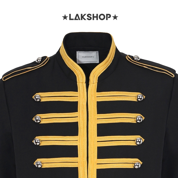 Áo Black and Gold Embroidered Marsina/Napoleon Jacket
