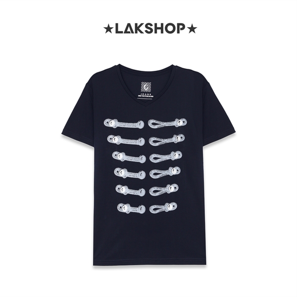 Áo Navy Print V-Neck Short-Sleeve T-Shirt