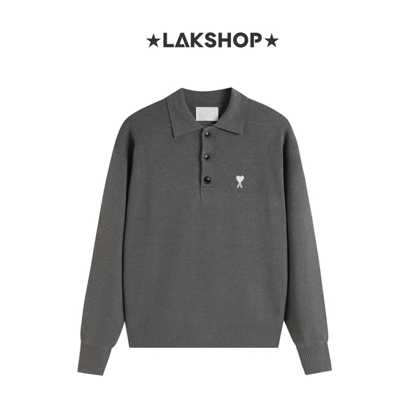 Áo Grey A Small Heart Logo Polo Shirt