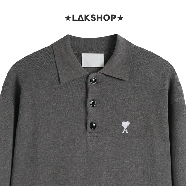 Áo Grey A Small Heart Logo Polo Shirt