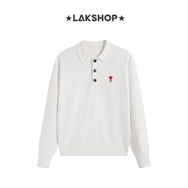 Áo White A Small Heart Logo Polo Shirt