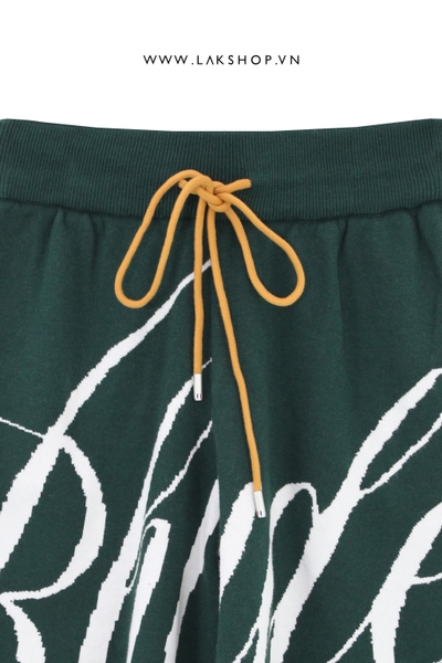 Rhude Intarsia Knit Logo-motif Shorts in Green