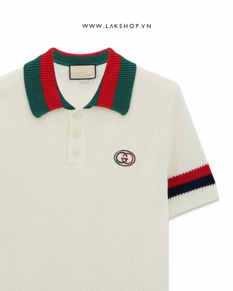 GG Logo Appliqué Striped Polo Shirt