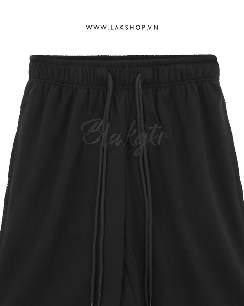 Black Logo Embroided Sweat Short