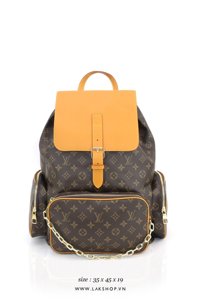 L0ujs Vujt0n Trio Backpack Monogram Eclipse Brown