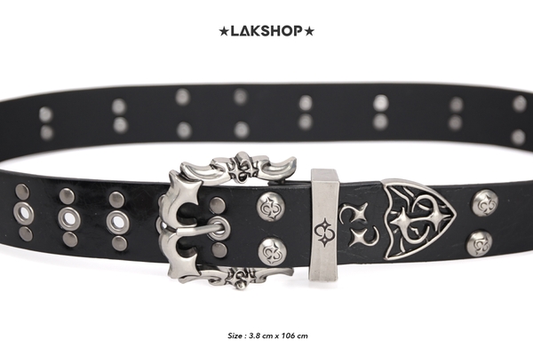 Thắt Lưng Black Stud Baroque Square Belt (3.8cm)
