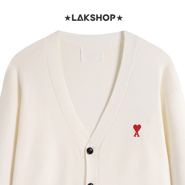 Áo White A Small Heart Logo Cardigan