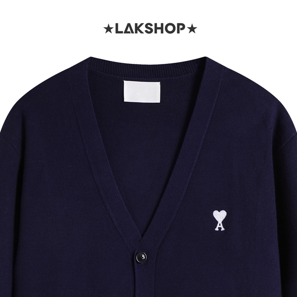 Áo Navy A Small Heart Logo Cardigan