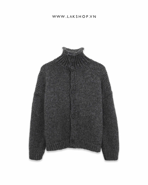Áo Grey High-neck Knit Sweater cx3
