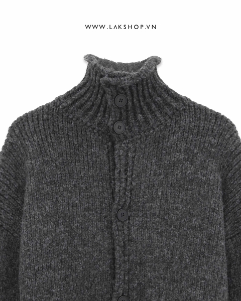 Áo Grey High-neck Knit Sweater cx3
