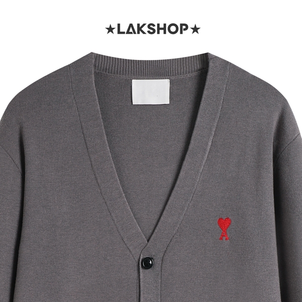 Áo Grey A Small Heart Logo Cardigan
