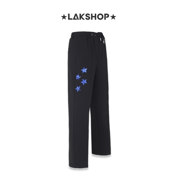 Quần Black with Blue Star Loose Sweatpant