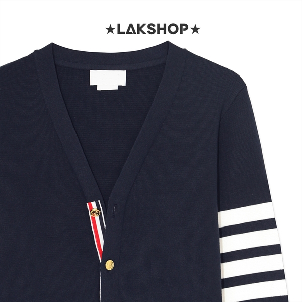Áo TB Navy 4-Bar Gold Button V-neck Cardigan