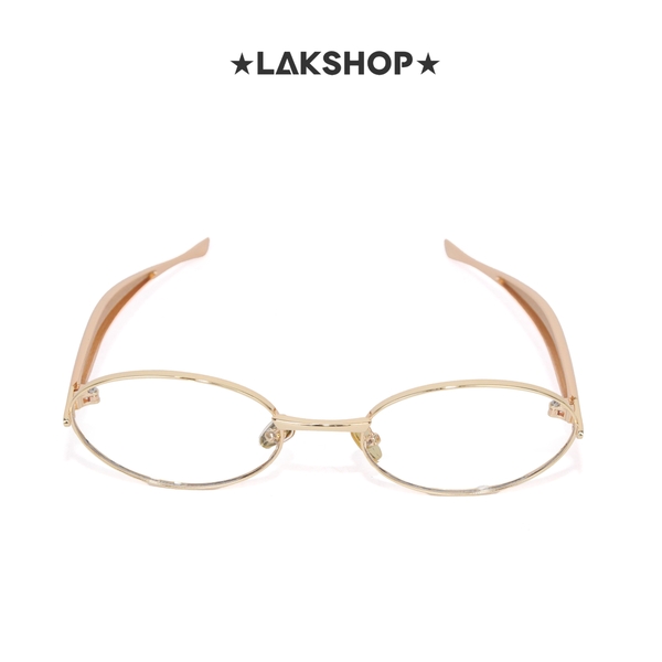 Kính Gold Metal Round Thick Frame Glasses