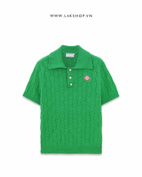 Casa Checked Yoke Boucle Polo in Green