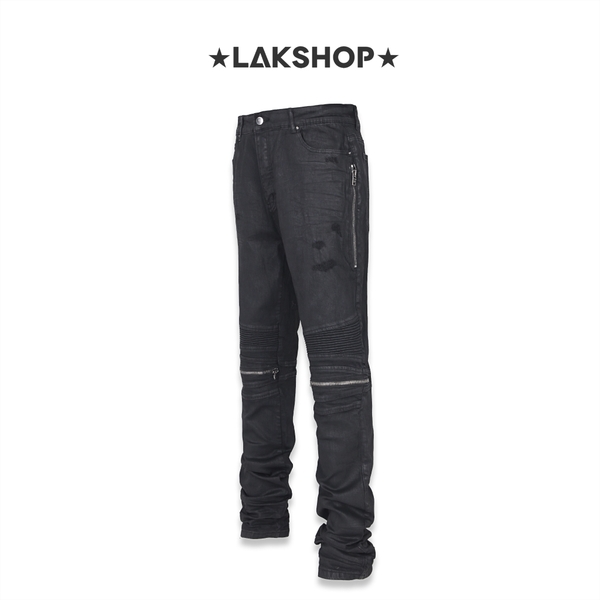 Quần Amj Black MX2 Waxed Biker Jeans  cs4