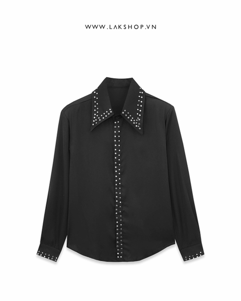 Oversized Black Stud Shirt