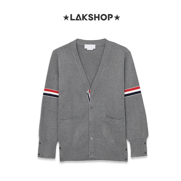 Áo TB Grey RWB Stripe Classic V-neck Cardigan