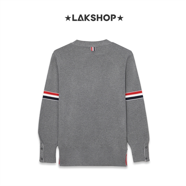 Áo TB Grey RWB Stripe Classic V-neck Cardigan
