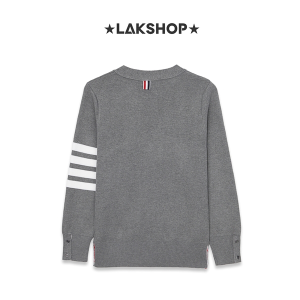 Áo TB Grey 4-Bar Classic V-neck Cardigan
