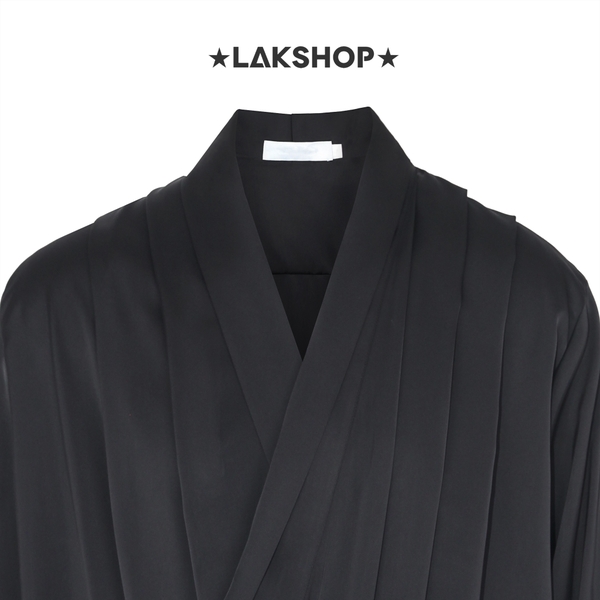 Áo Black Wrap-front Shirt