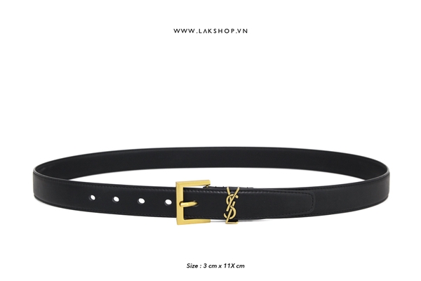 Thắt Lưng Y.S.L Monogram Gold Buckle Belt 3cm