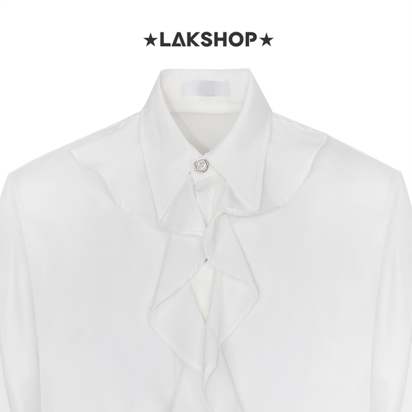Áo White Ruffled Plastron Comfort Shirt