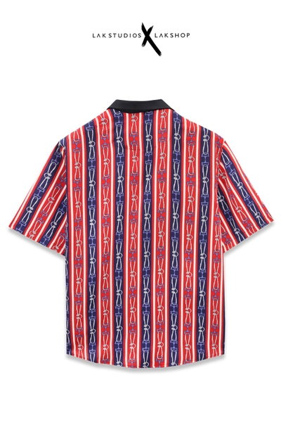 Lak Studios Striped Silk Bowling Shirt cx5