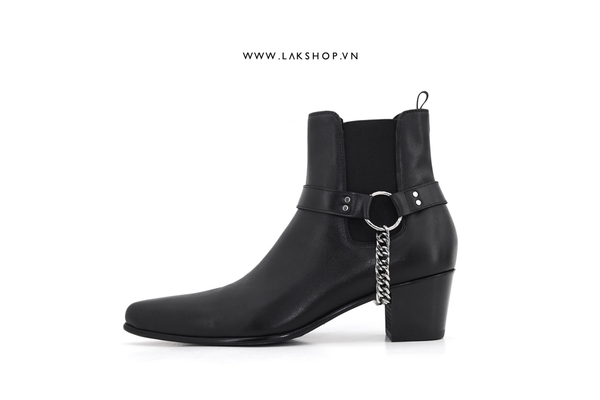 Celjne Chain-Embellished Leather Chelsea Boots cs2
