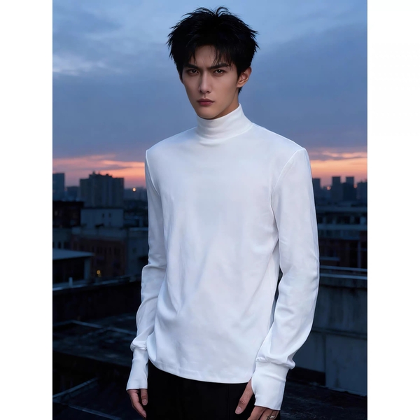 Áo White High-Neck Sweatshirt