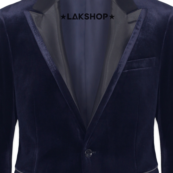 Áo Navy Velvet Blazer