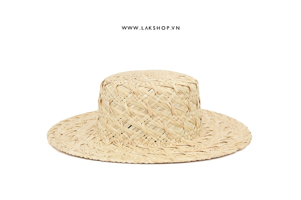 Beige Seagrass Straw Weave Wide Brim Sun Hat