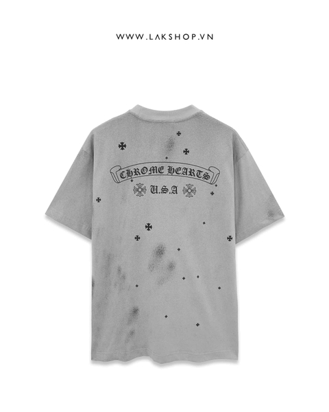 Chr0me Heart Paint Flakes Logo T-Shirt