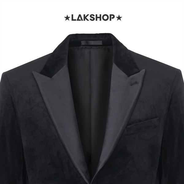 Áo Black Velvet Tuxedo Blazer