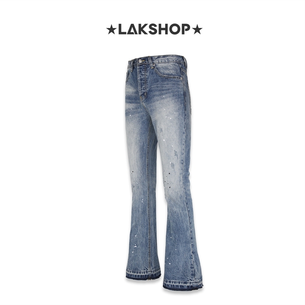 Quần Blue Flared Cropped Trousers