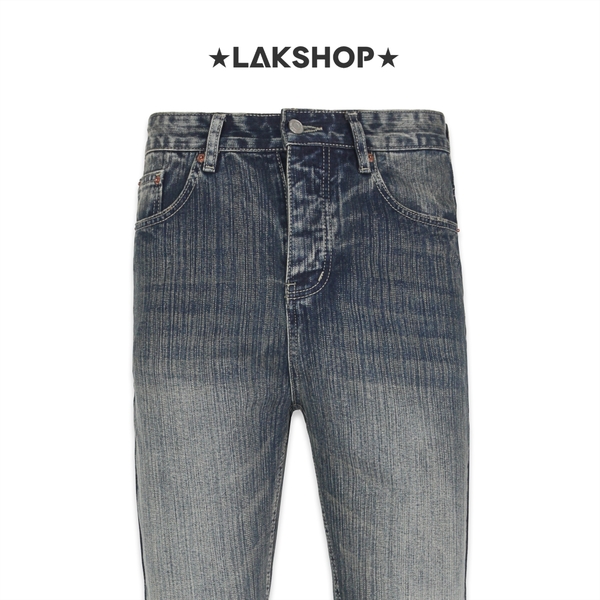 Quần Dark Blue Washed Line Flared Jeans