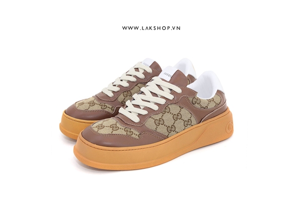 Guccj Beige and Ebony GG Canvas Sneaker cs2