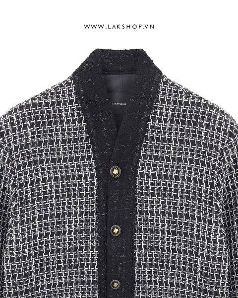 Áo Lak Studios V-neck Glitter Black White Jacket cs2