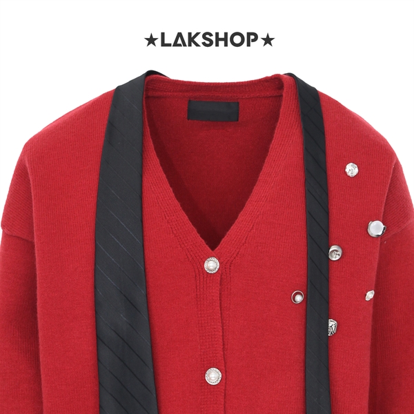 Áo Red With Tie Cardigan